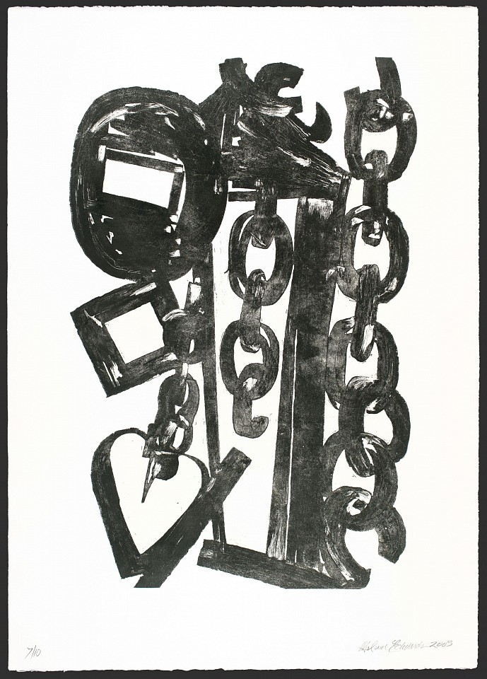 Melvin EDWARDS, Untitled, 2005
Serigraph, 34 x 22 in.
Copper plate etching. Intaglio Print.
2013.04.073
ADDITIONAL INFORMATION: Publisher: Experimental Printmaking Institute
Source Institute: EPI
Credit Line: Lafayette College Art Collection, Easton, PA; Courtesy of Experimental Printmaking Institute, Easton, PA