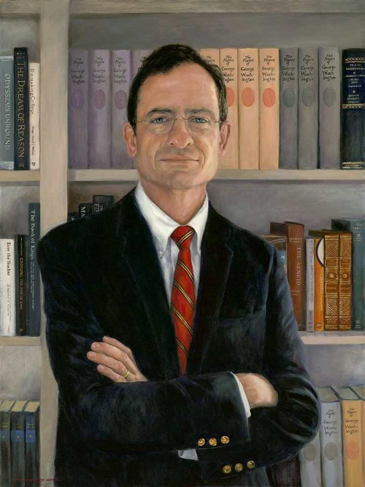 Jennifer Heyd WHARTON, President Dan Weiss, 2014
oil on canvas, 47 x 37 x 2 3/4 in.
Presidential portrait
2014.03.45
Source Institute: Portraits Inc